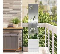 LoogCape Brise-vue de jardin en acier inoxydable argenté - 32 x 150 cm - Résistant aux intempéries - Design moderne - Inserts décoratifs - Montage facile - Surface mate durable - Idéal pour le jardin