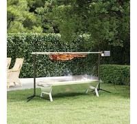 LoogCape Brochette automatique en acier inoxydable avec moteur électrique - 150 x 46,5 x 82,5 cm - Pour balcon, terrasse, extérieur, camping, barbecue, viande, légumes