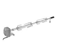 LoogCape Brochette avec moteur en acier chromé 1000 mm pour barbecue au gaz et au charbon de bois, tournebroche automatique avec moteur en acier inoxydable, convient pour viande, légumes, pommes de