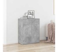 LoogCape Buffet gris béton 60 x 30 x 75 cm en bois avec 2 portes et 1 tiroir idéal comme commode, buffet, armoire, meuble haut, meuble bas pour salon, salle à manger, couloir, chambre à coucher