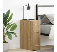 LoogCape Buffet pharmacien en chêne Artisan - 20 x 45,5 x 60 cm - 3 tiroirs - Avec poignées en acier - Meuble de rangement pour bureau, couloir et cuisine
