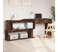 LoogCape Bureau d'angle en Bois d'ingénierie 200x50x76 cm avec Rangement, Design Ergonomique et modulable idéal pour télétravail, étude, Chambre ou Salon