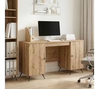 LoogCape Bureau en Bois d'ingénierie Artisanal 142,5 x 50 x 75 cm avec Rangement intégré, Table de Travail Ergonomique, adapté pour Chambre, Salon, télétravail, étudiant, Ordinateur