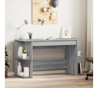 LoogCape Bureau Sonoma Gris 140x50x75 cm en Bois d'ingénierie Robuste avec Grand Espace de Rangement idéal pour télétravail étudiant Chambre Salon Ergonomique Angle Compact et réglable