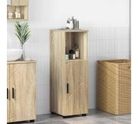 LoogCape Cabinet de Salle de Bain Chêne Sonoma 30 x 35 x 95 cm en Bois d'ingénierie avec Rangement pour Salle de Bain Moderne, Support Mural, tiroirs et Porte Suspendu pour optimiser l'espace