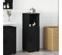 LoogCape Cabinet de Salle de Bain Noir 30 x 35 x 95 cm avec Rangement Pratique pour lavabo, Meuble Suspendu Moderne, idéal pour Toilettes, WC, buanderie et optimisation d'espace