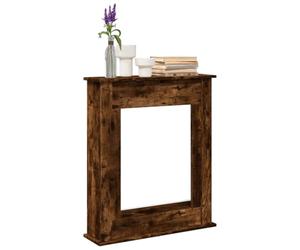 LoogCape Cadre de cheminée en chêne fumé - 75 x 20 x 87,5 cm - Accessoire de cheminée pour cheminée électrique, foyer à bois, étagère décorative et fonctionnelle
