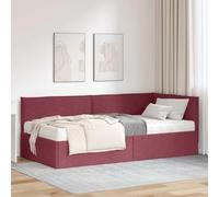 LoogCape Cadre de lit d'angle avec matelas et tête de lit en velours gris pour chambre moderne, gain de place, convertible, durable, confortable, adapté pour lit double, lit d'enfant
