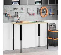 LoogCape Cadres d'établi réglables en métal Noir 55 x (69-95,5) cm pour Bricolage, Support Robuste, Hauteur Ajustable, idéal pour Atelier, Garage, DIY, Charge Lourde, Design Moderne