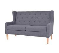 LoogCape Canapé à 2 Places en Tissu Gris avec Cadre en Bois, modulable et Convertible pour Salon, Chambre ou Bureau, offrant Un Confort Relax et Une Assise Pratique