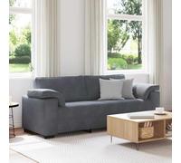 LoogCape Canapé à 3 Places Gris foncé en Velours Doux 220x77x82 cm, Fauteuil modulable, canapé Relax inclinable, idéal pour Salon, Chambre ou Bureau, avec Coussins Confortables
