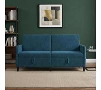 LoogCape Canapé avec espace de rangement, bleu, 172 x 78 x 87 cm, polyester, canapé 3 places avec housse amovible, design peu encombrant pour salon, intérieur