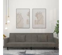 LoogCape Canapé-lit à 2 Places avec Deux oreillers Gris foncé en Velours Doux, Convertible en lit Double, idéal pour Salon, Chambre ou Bureau, avec Cadre en Bois Robuste et Confort Optimal