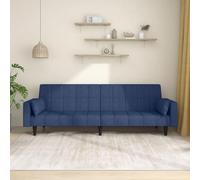 LoogCape Canapé-lit à 2 Places en Tissu Bleu, Convertible en lit Double, avec Deux oreillers, Design modulable pour Salon, Chambre ou Bureau, Facile à Assembler