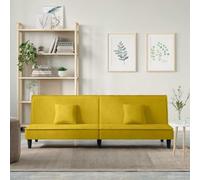 LoogCape Canapé-lit Jaune en Velours modulable avec Dossier réglable, canapé Convertible pour Salon, Chambre ou Studio, Meuble Relax avec Coffre de Rangement, 200 cm