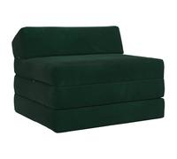 LoogCape Canapé-lit pliable en velours vert foncé - 200 x 70 x 10 cm - Matelas pliable avec fonction couchage 2 en 1 - Peu encombrant - Pour salon, chambre d'amis, chambre d'adolescent, bureau