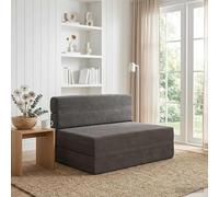 LoogCape Canapé-lit pliant gris foncé avec housse en tissu - 70 x 80 x 60 cm - 2 en 1 - Avec fonction couchage - Peu encombrant - Pour salon, chambre d'amis et chambre d'adolescent
