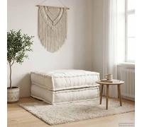 LoogCape Canapé modulaire crème 70 x 70 x 36 cm, tissu 100 % coton avec rembourrage doux, rembourré, ergonomique, pour intérieur et extérieur sur balcon, terrasse, jardin, bureau
