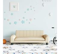 LoogCape Canapé pour enfant crème 90 x 53 x 30 cm en tissu avec cadre en pin solide pour chambre d'enfant, meuble confortable pour enfants de 3 à 6 ans, design durable