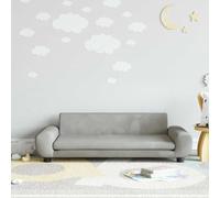 LoogCape Canapé pour enfant gris clair 100 x 54 x 33 cm en velours pour chambre d'enfant de 3 à 6 ans avec cadre en bois de pin solide et rembourrage doux pour un jeu confortable et