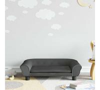LoogCape Canapé pour enfant gris foncé 70 x 45 x 26 cm en velours avec cadre en bois de pin solide pour enfants de 3 à 6 ans, idéal comme meuble de chambre d'enfant, siège confortable, meuble de jeu