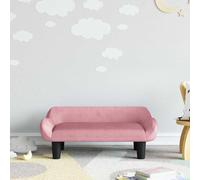 LoogCape Canapé pour enfant rose 70 x 40 x 24 cm en velours avec cadre en pin solide pour enfants de 3 à 6 ans, rembourrage doux, sûr