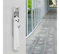 LoogCape Cendrier mural en acier inoxydable 9 x 60 cm avec plaque de fond pliable pour mur intérieur et extérieur, anti-odeur, verrouillable, coupe-vent, convient pour balcon, jardin, terrasse, sans