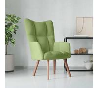 LoogCape Chaise de Relaxation en Velours Vert Clair avec Dossier capitonné, Fauteuil Ergonomique inclinable, pour Salon, Chambre ou Bureau, supporte jusqu'à 110 kg, Design Moelleux