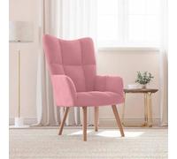 LoogCape Chaise de Relaxation Rose Velours avec Dossier capitonné et Cadre en Acier, Fauteuil Confortable pour Salon Chambre Bureau, Design Moelleux et Stable, idéal pour détente et Confort