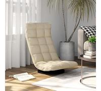 LoogCape Chaise de sol pivotante en tissu crème avec dossier réglable et fonction de rotation à 360 degrés pour méditation, jeu, lecture, salon, chambre à coucher, confortable, rembourrée, pliable