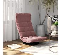 LoogCape Chaise de sol pivotante en velours rose avec dossier réglable, confort d'assise ergonomique, pliable et lavable, idéale pour la méditation, les jeux, la lecture, le salon