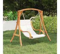 LoogCape Chaise longue suspendue sans armature avec coussin en bois de buisson massif pour terrasse, jardin, balcon, véranda, salon résistant aux intempéries avec fonction couchage, design ergonomique