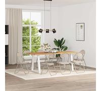 LoogCape Chaise Pliante 8 pcs Sable 48 x 43,5 x 81 cm Simili Cuir pour Salle à Manger, Salon ou Bureau, Design Moderne, Confort Ergonomique, Robuste et Facile à Ranger
