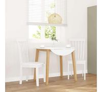 LoogCape Chaises à Manger Blanches en Bois Massif avec Dossier Ergonomique pour Salle à Manger, Salon ou Bureau, Lot de 2 Meubles Robustes, Design scandinave Moderne