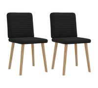 LoogCape Chaises à Manger Lot de 2 Noir Tissu, fauteuils Modernes scandinaves, Design Industriel, Robustes, Confortables, pour Salon, Cuisine, Bureau, Restaurant, capacité 110 kg