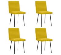 LoogCape Chaises à Manger Lot de 4 en Velours Jaune Moderne, fauteuils scandinaves avec Dossier Ergonomique pour Salon, Cuisine, Bureau ou Restaurant, Design Industriel