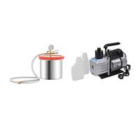 LoogCape Chambre à vide avec pompe à 2 niveaux 7,4 l en acier inoxydable acrylique transparent pour purge, mise sous vide et élimination de l'eau dans le jardin, la cave, la piscine, l'étang
