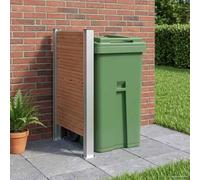 LoogCape Clôture pour poubelle Marron 85 x 12 x 115 cm en aluminium WPC résistant aux intempéries extensible pour jardin et extérieur