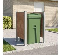 LoogCape Clôture pour poubelle Marron 85 x 85 x 115 cm en aluminium WPC résistant aux intempéries extensible pour jardin et extérieur Brise-vue Boîte à déchets verrouillable Robuste Montage facile
