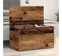 LoogCape Coffre de rangement aspect bois vieilli - 84 x 42 x 46 cm - En bois - Banc de rangement - Décoration pour salon, chambre à coucher, couloir - Style maison de campagne vintage