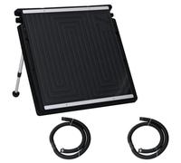 LoogCape Collecteur solaire de piscine 75 x 75 cm noir en polyéthylène et aluminium pour piscine hors sol, chauffage solaire économe en énergie avec pieds de support réglables, convient pour piscine