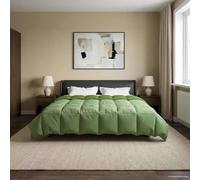 LoogCape Couette d'été rembourrée verte 200 x 220 cm en microfibre coton respirante légère pour l'été et la mi-saison idéale pour les personnes allergiques et utilisable toute l'année
