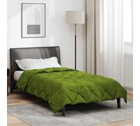 LoogCape Couette d'été verte 200 x 140 cm microfibre respirante lavable légère garnissage pour temps chaud élégante avec motif matelassé