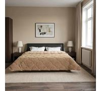 LoogCape Couette d'hiver taupe 240 x 260 cm microfibre polaire respirante lavable durable pour les saisons froides