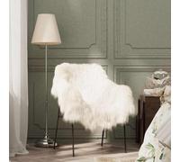 LoogCape Coussin de siège en peau de mouton islandaise, crème, 70 x 110 cm, accessoire d'intérieur douillet pour canapé, chaise, lit, tapis, décoration murale, rustique, vintage