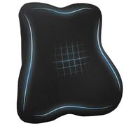 LoogCape Coussin dorsal noir en mousse viscoélastique - 40 x 40 x 11 cm - Respirant - Ergonomique - Lavable - Pour dormeurs sur le dos, le cou, le ventre - Idéal pour chambre à coucher et salon