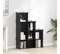 LoogCape Cube de Rangement modulable 9 pièces Noir en Plastique PP avec Cadre en Acier pour Organisation Maison Bureau Dressing etarmoire Support empilable Facile à Assembler