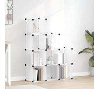 LoogCape Cube de Rangement modulable 9 pièces Transparent en PP et Acier pour Organisation Maison Bureau Dressing entrée Support empilable Facile à Assembler