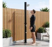 LoogCape Douche solaire avec pommeau de douche, robinet, 20 l, noir, pour jardin, terrasse, piscine, jacuzzi, spa, piscine hors sol, chauffage de l'eau