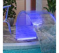 LoogCape Élément cascade avec LED RVB en acrylique 50 cm pour jardin, étang, balcon, salon et bureau, jeu d'eau décoratif avec changement de couleur, matériau durable, économie d'énergie
